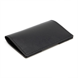 PORTE-CARTES FOLIO AVEC OU SANS ANTI-RFID EN SIMILI-CUIR LISSE NOIR