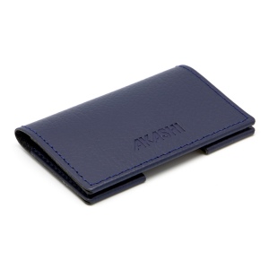 PORTE-CARTES FOLIO AVEC OU SANS ANTI-RFID  CUIR RECYCLÉ BLEU MARINE