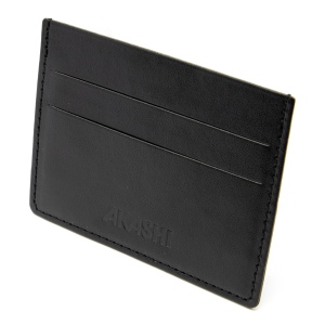 PORTE-CARTES HORIZONTAL AVEC OU SANS ANTI-RFID EN SIMILI-CUIR LISSE NOIR
