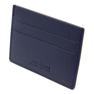 PORTE-CARTES HORIZONTAL AVEC OU SANS ANTI-RFID  CUIR RECYCLÉ BLEU MARINE