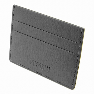 PORTE-CARTES HORIZONTAL AVEC OU SANS ANTI-RFID  CUIR RECYCLÉ GRIS