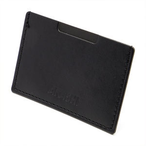 PORTE CARTE SIMPLE EN SIMILI-CUIR LISSE NOIR
