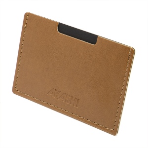 PORTE CARTE SIMPLE EN SIMILI-CUIR LISSE MARRON