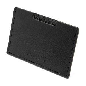 PORTE CARTE SIMPLE CUIR RECYCLÉ NOIR