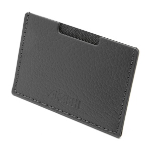 PORTE CARTE SIMPLE CUIR RECYCLÉ GRIS