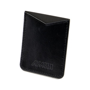 PORTE-CARTE POUR SMARTPHONE AVEC ADHESIF 3M EN CUIR VERITABLE NOIR