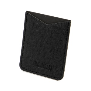 PORTE-CARTE POUR SMARTPHONE AVEC ADHESIF 3M EN SIMILI-CUIR NOIR GRAINE