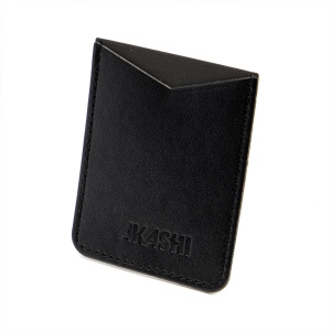 PORTE-CARTE POUR SMARTPHONE AVEC ADHESIF 3M EN SIMILI-CUIR LISSE NOIR