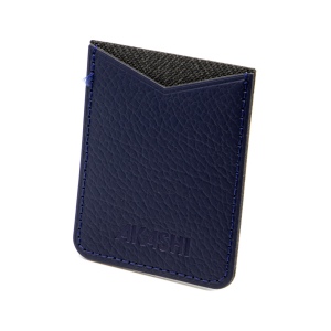 PORTE-CARTE POUR SMARTPHONE AVEC ADHESIF 3M CUIR RECYCLÉ BLEU MARINE