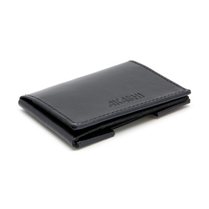 PORTE CARTE VOLET EN CUIR VERITABLE NOIR
