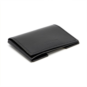 PORTE CARTE VOLET EN SIMILI-CUIR LISSE NOIR