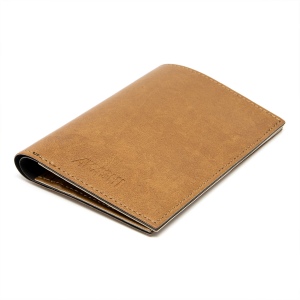 PORTEFEUILLE VERTICAL EN SIMILI-CUIR LISSE MARRON