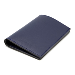 PORTEFEUILLE VERTICAL EN CUIR RECYCLÉ BLEU MARINE