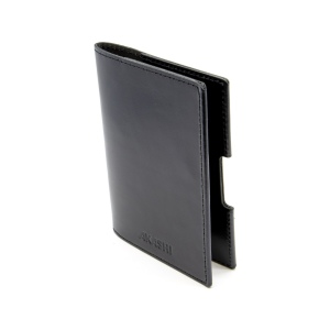 PORTE-PASSEPORT / CARTE GRISE / ASSURANCE EN CUIR VERITABLE NOIR