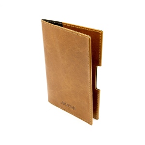 PORTE-PASSEPORT / CARTE GRISE / ASSURANCE EN CUIR VERITABLE MARRON CLAIR
