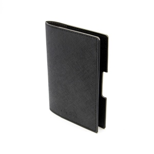 PORTE-PASSEPORT / CARTE GRISE / ASSURANCE  EN SIMILI-CUIR NOIR GRAINE