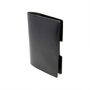 PORTE-PASSEPORT / CARTE GRISE / ASSURANCE  EN SIMILI-CUIR LISSE NOIR