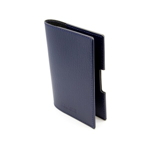 PORTE-PASSEPORT / CARTE GRISE / ASSURANCE CUIR RECYCLÉ BLEU MARINE
