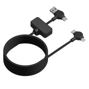DAO - CÂBLE MAGNÉTIQUE 100W & TRANSFERT DE DONNÉES RAPIDE 4 EN 1 - NOIR
