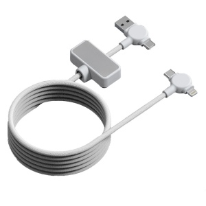 DAO - CÂBLE MAGNÉTIQUE 100W & TRANSFERT DE DONNÉES RAPIDE 4 EN 1 - BLANC