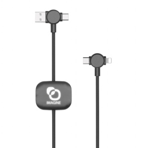 OKI - CÂBLE LONG 4 EN 1 À CHARGE ULTRA-RAPIDE 60W & TRANSFERT DE DONNÉES
