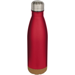 Bouteille d’eau Cove de 500 ml en acier inoxydable isolée sous vide et à double paroi avec détails en liège