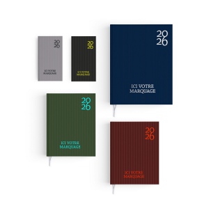 AGENDA EMBOITE HARMONIE 2026 - MINI 90 x 165 mm - COUVERTURE NOIRE AVEC PELLICULAGE SOFT TOUCH - TRANSFERT A CHAUD