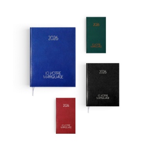AGENDA EMBOITE PARIS 2026 - MINI 90 x 165 mm - COUVERTURE NOIRE - TRANSFERT A CHAUD