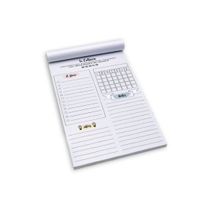 BLOC-NOTE ENCOLLE - MAXI 210 x 297 mm - 100 FEUILLES 80g OFFSET - IMPRESSION RECTO NOIR