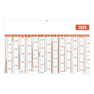 ECOMAX ROUGE 2026 RECTO SEUL - MAXI CC RIGIDE ECOMATIERE - 650x405MM - SANS MARQUAGE - 1 TROU EN TETE