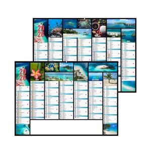 JEANNE 2026 - STANDARD 550 x 405 mm - CC REMBORDE - MARQUAGE 1 COULEUR - AVEC VERNIS SELECTIF - IDENTIQUE RECTO VERSO - 2 OEILLETS CORDON