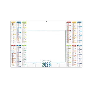 L'EFFAÇABLE 2026 - MAXI 650 x 405 mm - CC REMBORDE - DOS BLANC - MARQUAGE 1 COULEUR - IDENTIQUE RECTO VERSO - 1 TROU EN TETE