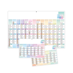 PASTEL 2026 - MAXI 650 x 405 mm - CC REMBORDE - DOS VIERGE - MARQUAGE 1 COULEUR - 1 TROU EN TETE