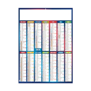 MARIANNE COULEURS 2026 - MIDI 335 x 430 mm - CC REMBORDE - VERSO EUROPE - MARQUAGE QUADRI - DIFFERENT RECTO VERSO