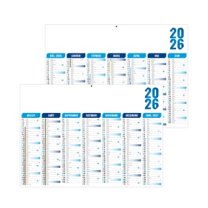 FLORENTIN BLEU 2026 - STANDARD 550 x 405 mm - CC REMBORDE - MARQUAGE QUADRI - IDENTIQUE RECTO VERSO - 1 TROU EN TETE