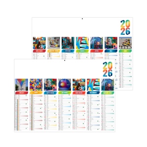 FLORIAN 2026 - MIDI 430 x 335 mm - CC REMBORDE - MARQUAGE QUADRI ET PHOTOS PERSONNALISEES- 1 TROU EN TETE