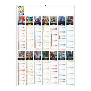 PLANNING MURAL COLOR 2026 - XXL 500X700 MM LEGER 400G - RECTO SEUL - AVEC PELLICULAGE EFFACABLE - SANS MARQUAGE