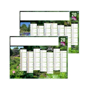 JARDINS 2026 - MIDI 430 x 335 mm - LEGER 400G - MARQUAGE QUADRI - DIFFERENT RECTO VERSO - 1 TROU EN TETE