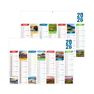 EMILIEN 2026 - STANDARD 550 x 405 mm - LEGER 400G - MARQUAGE QUADRI - DIFFERENT RECTO VERSO - 1 TROU EN TETE