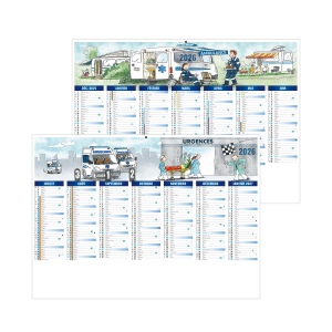 DE TOUTE URGENCE 2026 - STANDARD 550 x 405 mm - LEGER 400G - MARQUAGE QUADRI - DIFFERENT RECTO VERSO - 1 TROU EN TETE