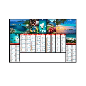 ATOLLS 2026 - MAXI 650 x 405 mm - LEGER 400G RECTO SEUL - MARQUAGE QUADRI - 1 TROU EN TETE