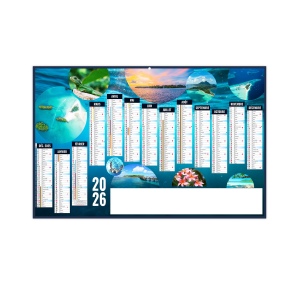 PLANETE 2026 - MAXI 650 x 405 mm - LEGER 400G RECTO SEUL - MARQUAGE QUADRI - 1 TROU EN TETE