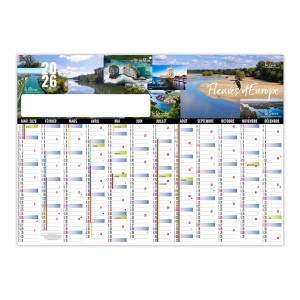 PLANNING ETIAGE 2026 - XXL 700X500 MM LEGER 400G - RECTO SEUL - AVEC PELLICULAGE EFFACABLE - MARQUAGE QUADRI