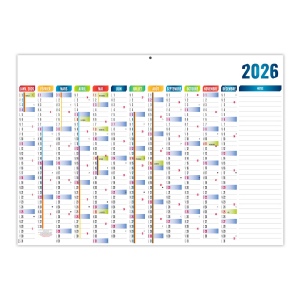 PLANNING BASIQUE 2026 - XXL 700X500 MM LEGER 400G - RECTO SEUL - MARQUAGE QUADRI