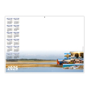 PLANNING HORIZON 2026 - XXL 700X500 MM LEGER 400G - RECTO SEUL - AVEC PELLICULAGE EFFACABLE - MARQUAGE QUADRI