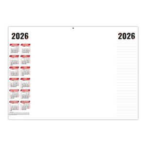 PLANNING SIMPLE 2026 - XXL 700X500 MM LEGER 400G - RECTO SEUL - MARQUAGE QUADRI