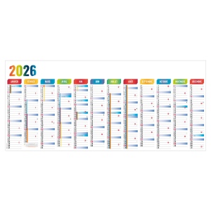 PLANNING GEANT 1300X580MM 2026 MARQUAGE QUADRI