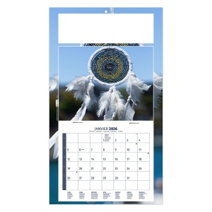 PLAQUE 1 VUE MEDITATION 2026 - DOS MAGNETIQUE - EURO BLOC - MARQUAGE QUADRI