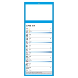 PLAQUE 1 VUE SIMPLE BLEUE 2026 BLOC ET DOS CARTON AGRAFES MARQUAGE QUADRI