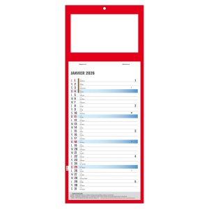 PLAQUE 1 VUE SIMPLE ROUGE 2026 BLOC ET DOS CARTON AGRAFES MARQUAGE QUADRI